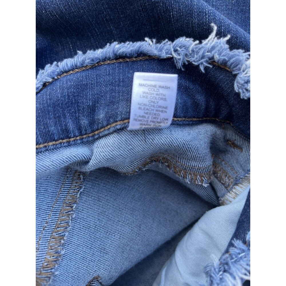 Versona Modern Jeans Size 14 Blue Denim Frayed Raw Hem & Waist Crop Kick Flare - Picture 7 of 7
